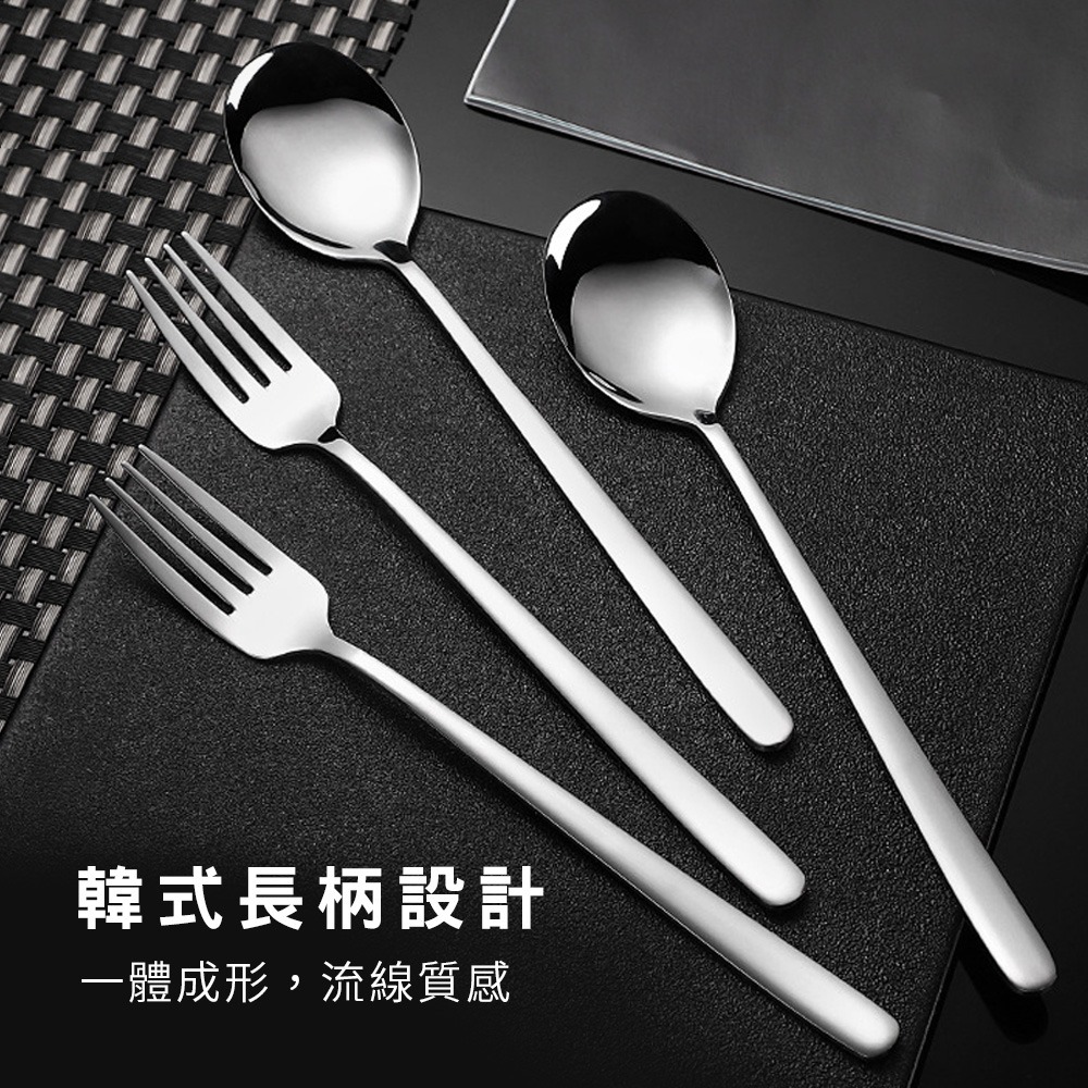 【小鵲幸】韓式長柄叉子 韓式長柄湯匙 304不銹鋼餐具-細節圖3