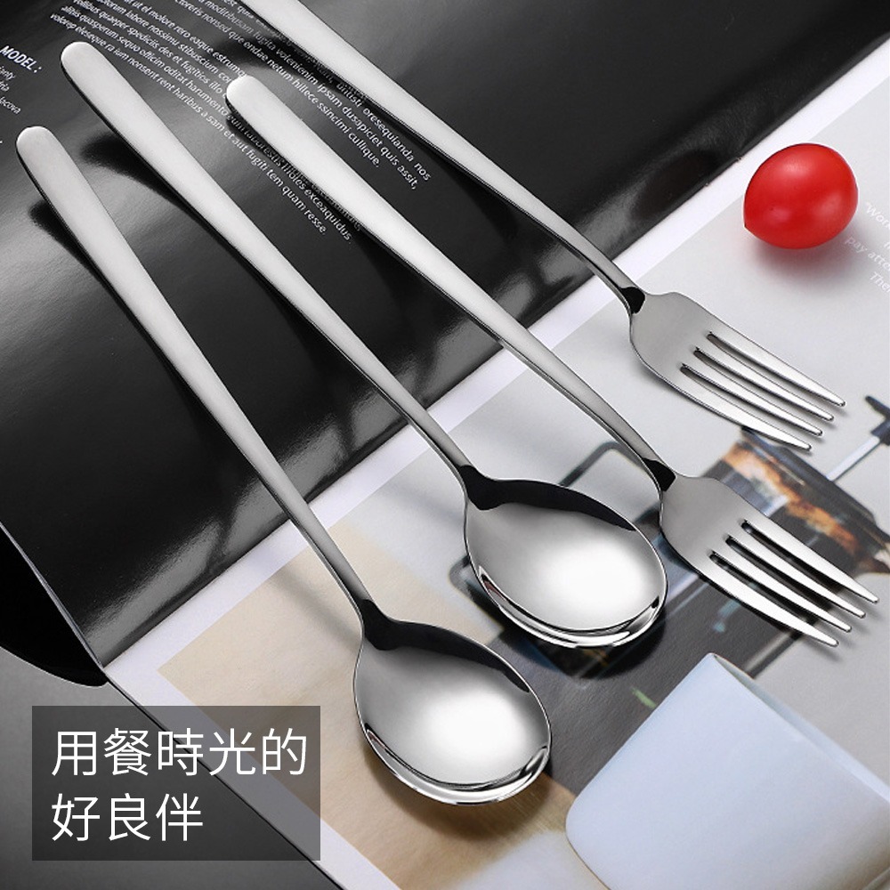 【小鵲幸】韓式長柄叉子 韓式長柄湯匙 304不銹鋼餐具-細節圖5