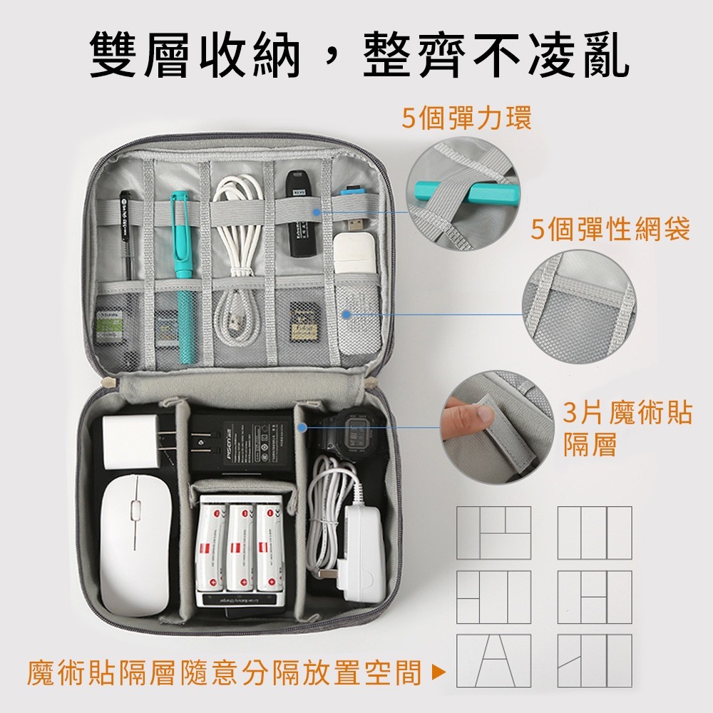 【小鵲幸】3C充電線收納包 數據線收納包 旅行收納 商旅收納-細節圖3
