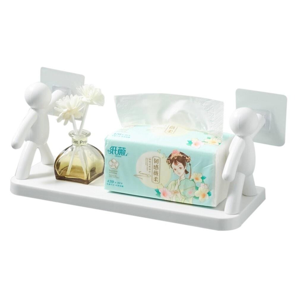 小力人壁掛置物架(白色) 免釘免鑽 壁掛置物架 置物 收納 置物收納-細節圖2