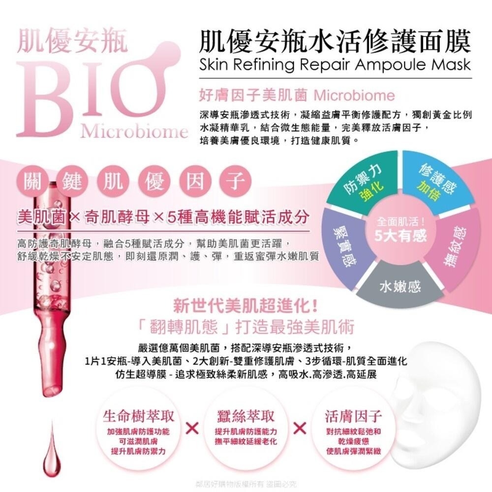 【我的心機】肌優安瓶BIO面膜4pcs-(水活修護/集中修護保濕/煥活白皙/瞬活鎖水)-細節圖3