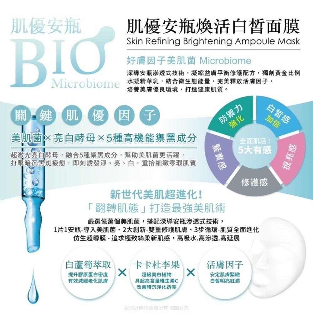 【我的心機】肌優安瓶BIO面膜4pcs-(水活修護/集中修護保濕/煥活白皙/瞬活鎖水)-細節圖7