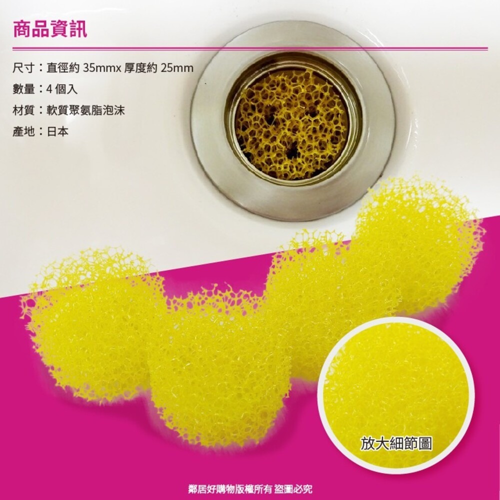 【KOKUBO小久保】毛髮過濾栓(洗面台排水口用)4入 洗手台排水 防堵塞 日本-細節圖3