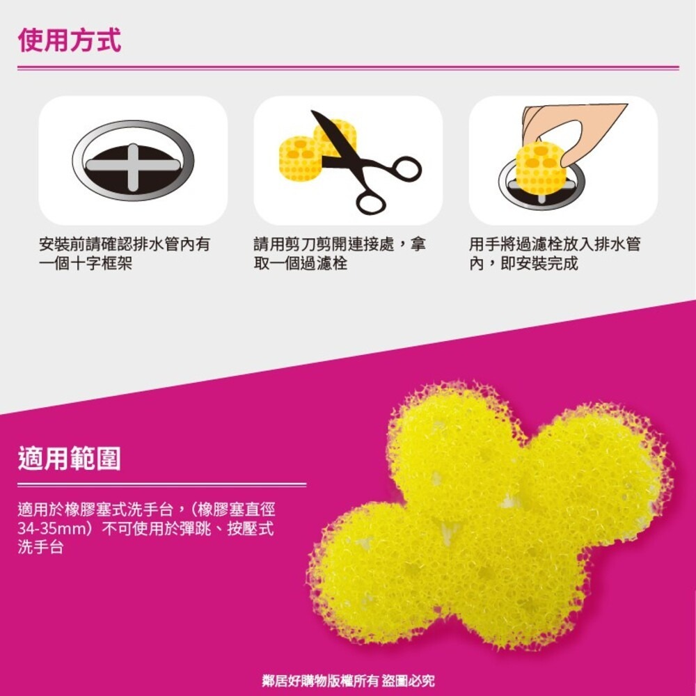 【KOKUBO小久保】毛髮過濾栓(洗面台排水口用)4入 洗手台排水 防堵塞 日本-細節圖4