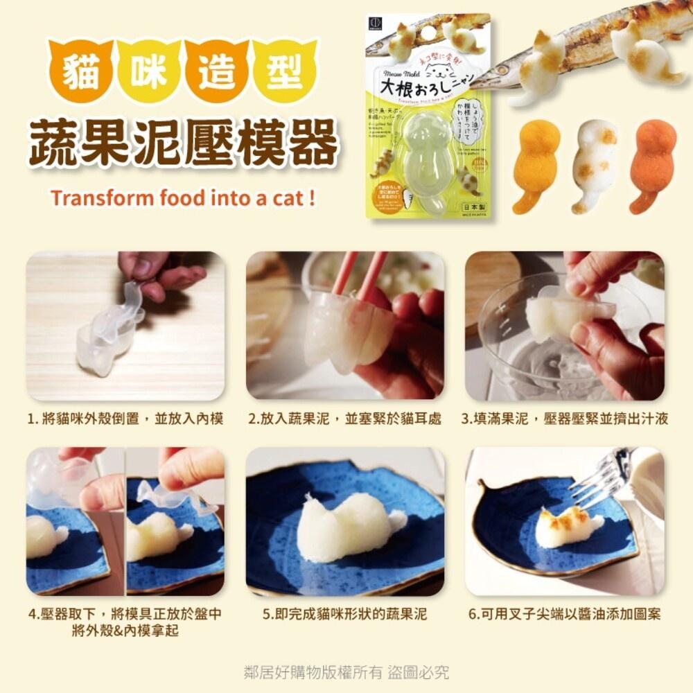 【KOKUBO小久保】貓咪造型蔬果泥壓模器 派對 手作 DIY 料理 親子 日本-細節圖4