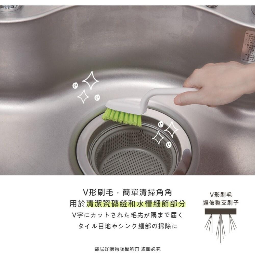 【KOKUBO小久保】V型隙縫清潔刷-白色/綠色 刷子 廚房浴廁清潔 角落縫隙 日本-細節圖2