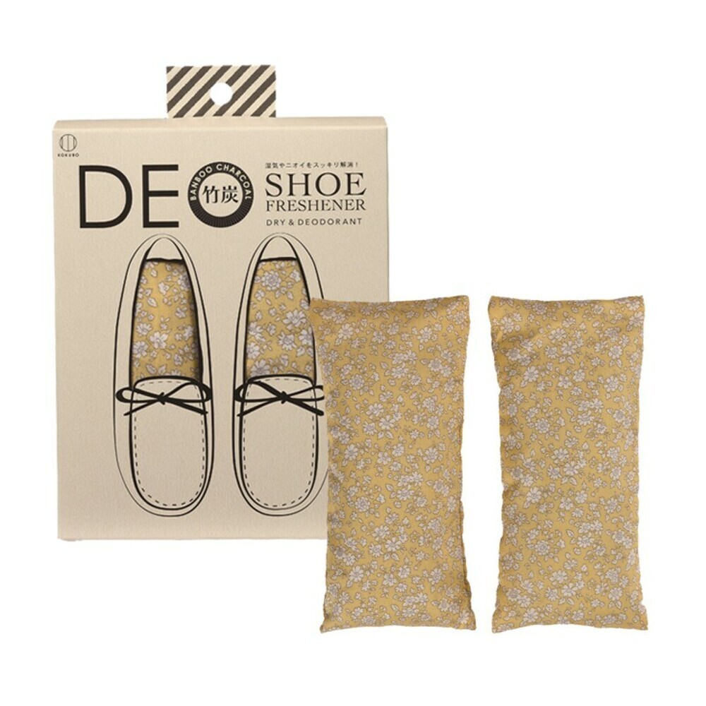 【KOKUBO小久保】竹炭除味吸濕鞋塞100gx2入-(黃色/粉色) 可重複使用 除濕 消臭 竹炭鞋塞 日本-規格圖6