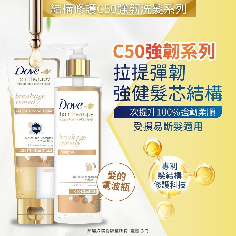 【Dove多芬】結構修護系列-洗髮露380ml/護髮精華230ml-批發 大宗採購-細節圖2