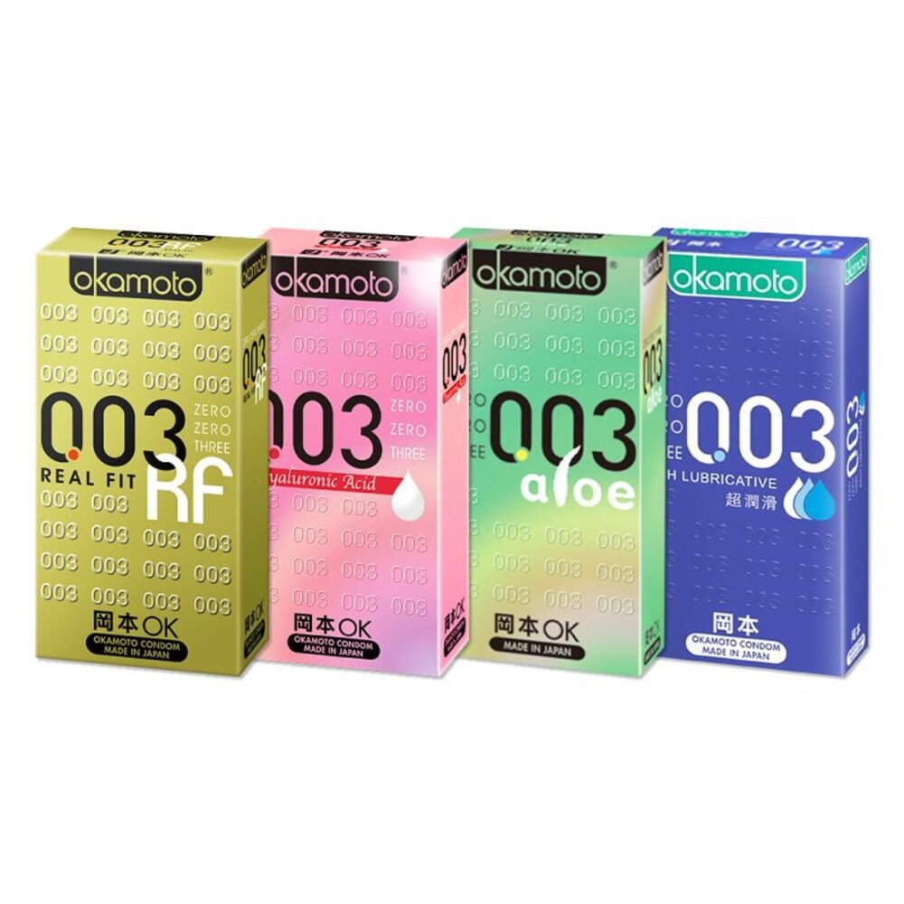 【okamoto 岡本】003極薄系列 保險套10入-(RF極薄貼身/玻尿酸水潤/蘆薈極潤/LR超潤滑)-細節圖2
