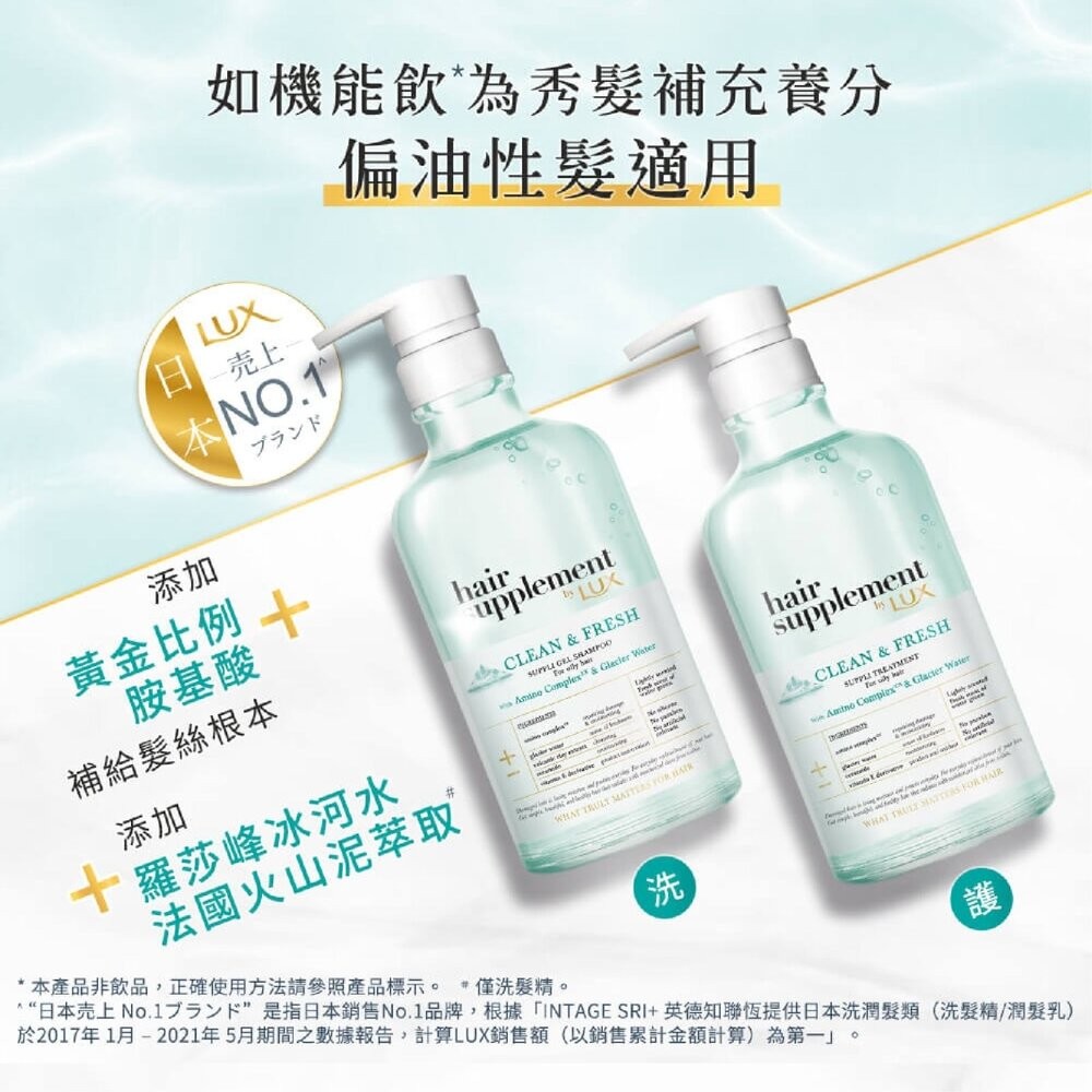 短效期良品【LUX麗仕】髮的補給 胺基酸系列-(洗髮精450g/護髮乳450g/髮膜170g/免沖髮油100ml) -批-細節圖2