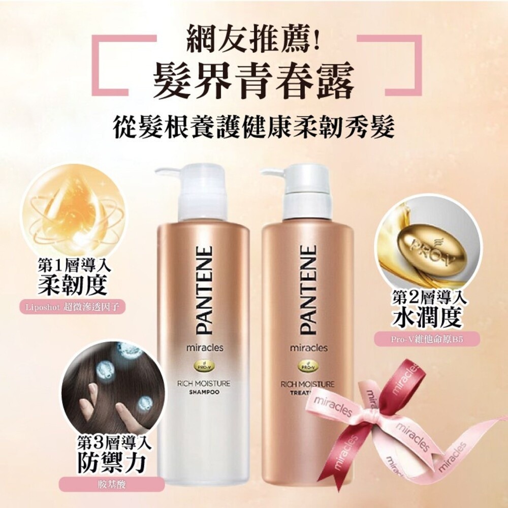 【Pantene潘婷】miracles奇蹟系列 煥活根源500ml-(洗髮露/護髮精華素)-細節圖3