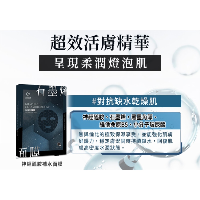 【我的心機】石墨烯面膜4入/盒-(神經醯胺補水/A醇全能/玻色因彈潤)-細節圖4