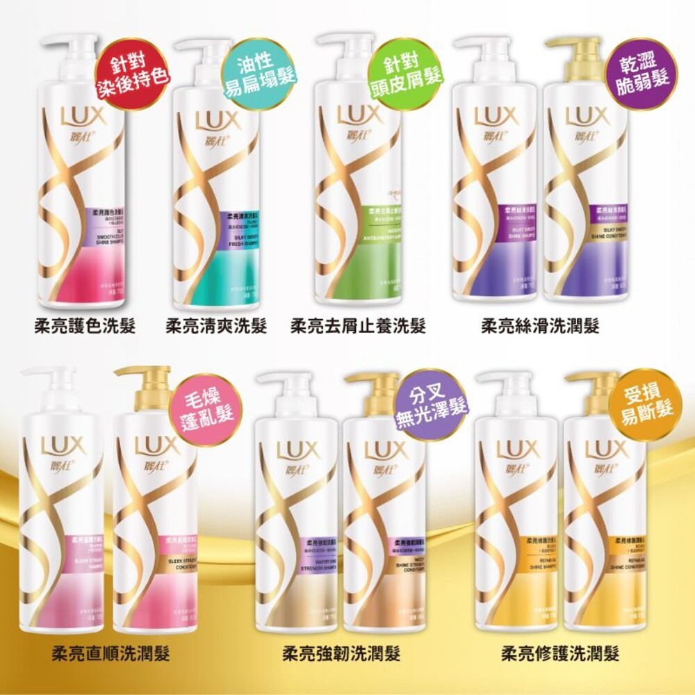 【LUX麗仕】柔亮系列洗髮乳750ml/潤髮乳650ml(直順/去屑止癢/絲滑/強韌/修護/護色/清爽) 多款任選-細節圖2