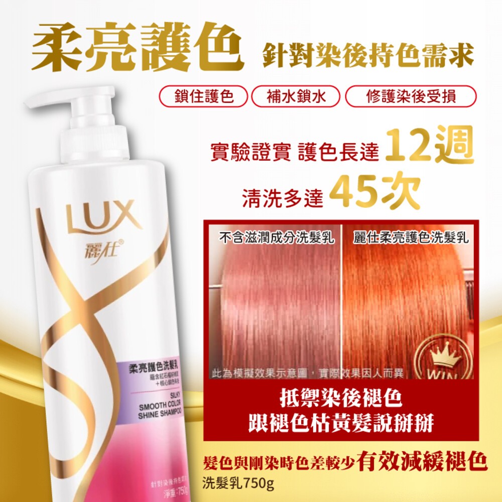 【LUX麗仕】柔亮系列洗髮乳750ml/潤髮乳650ml(直順/去屑止癢/絲滑/強韌/修護/護色/清爽) 多款任選-細節圖4