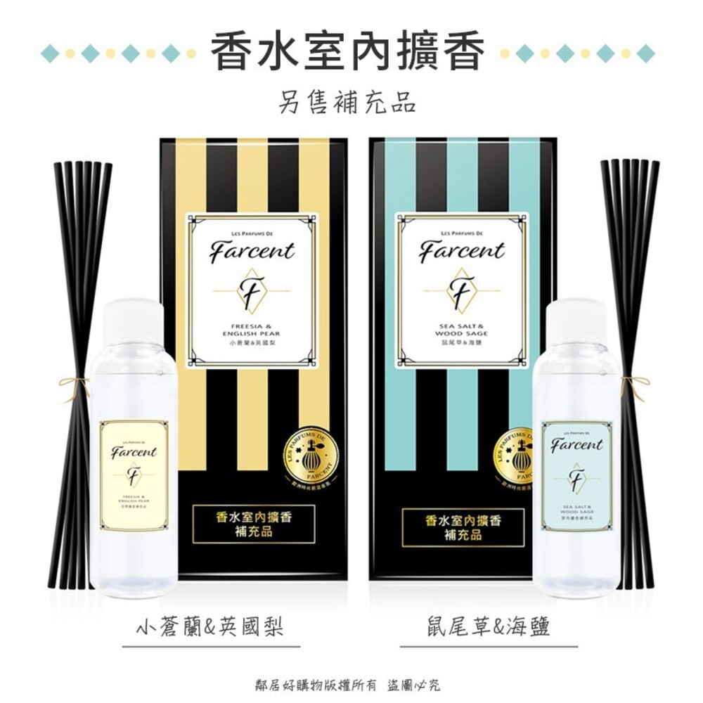 【farcent花仙子】香水室內擴香(內售補充品)-(小蒼蘭英國梨/鼠尾草海鹽) 室內香氛 去味除臭-細節圖6