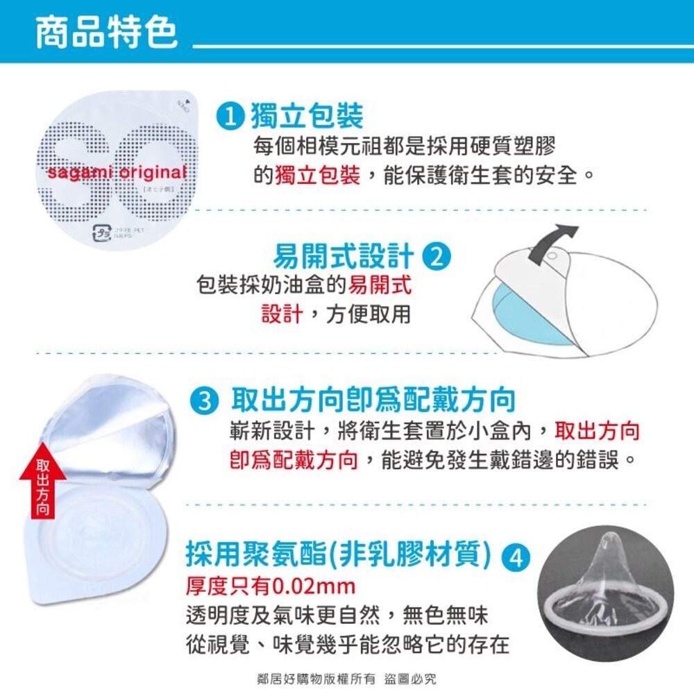 【sagami 相模元祖】002超激薄保險套-3入/12入裝-細節圖3