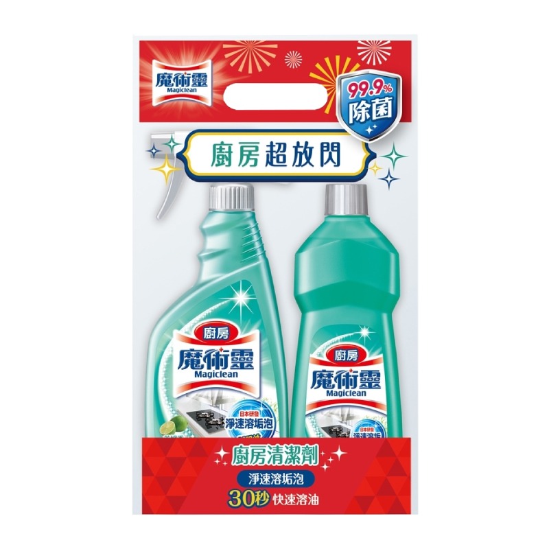 魔術靈】清潔企劃組(500ml+500ml)-(除霉漂潔/ 霉垢+水垢/ 浴室/ 廚房)-規格圖8