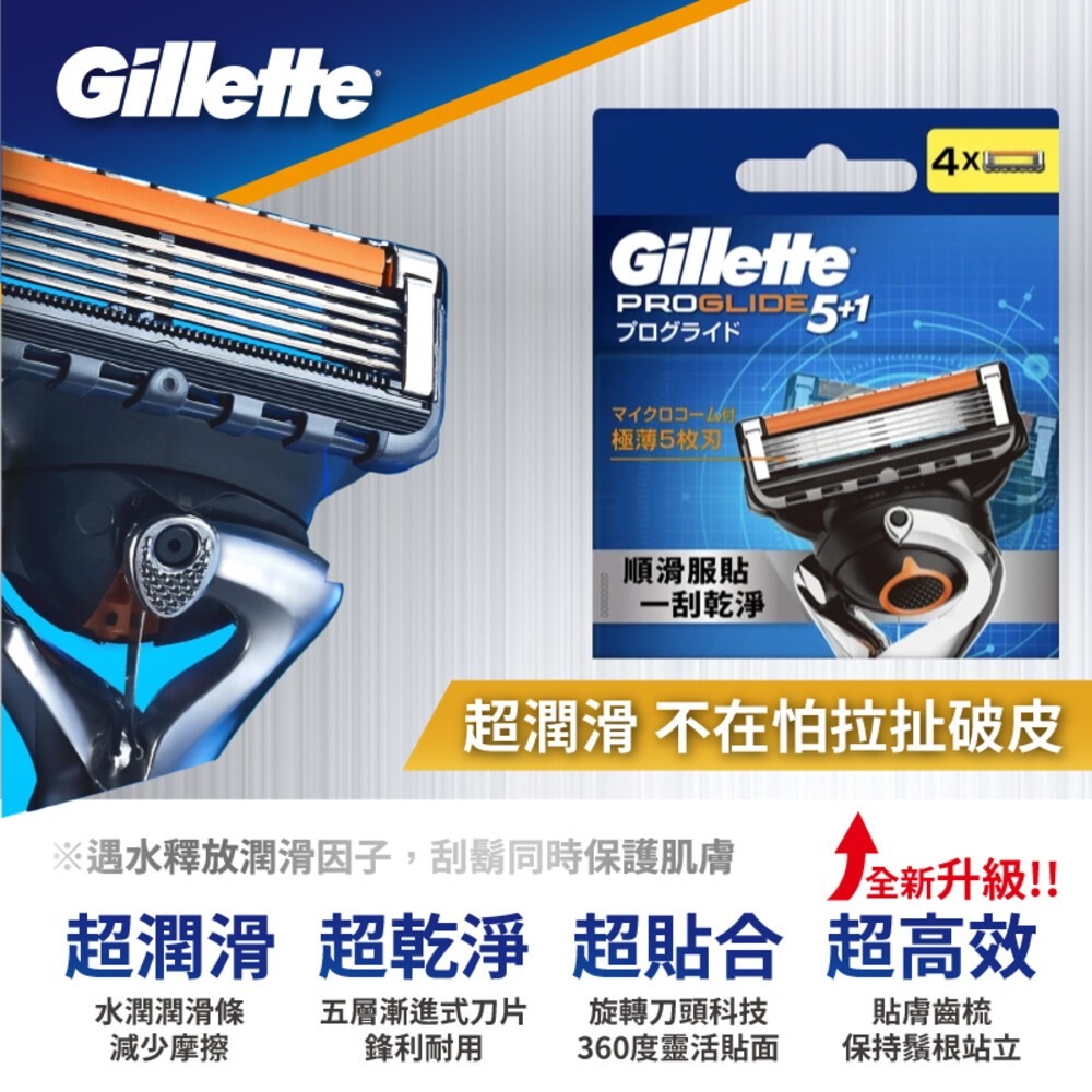 【Gillette吉列】無感Proglide剃鬍/刮鬍刀(1刀架1刀頭)【內有另賣補充】-細節圖3