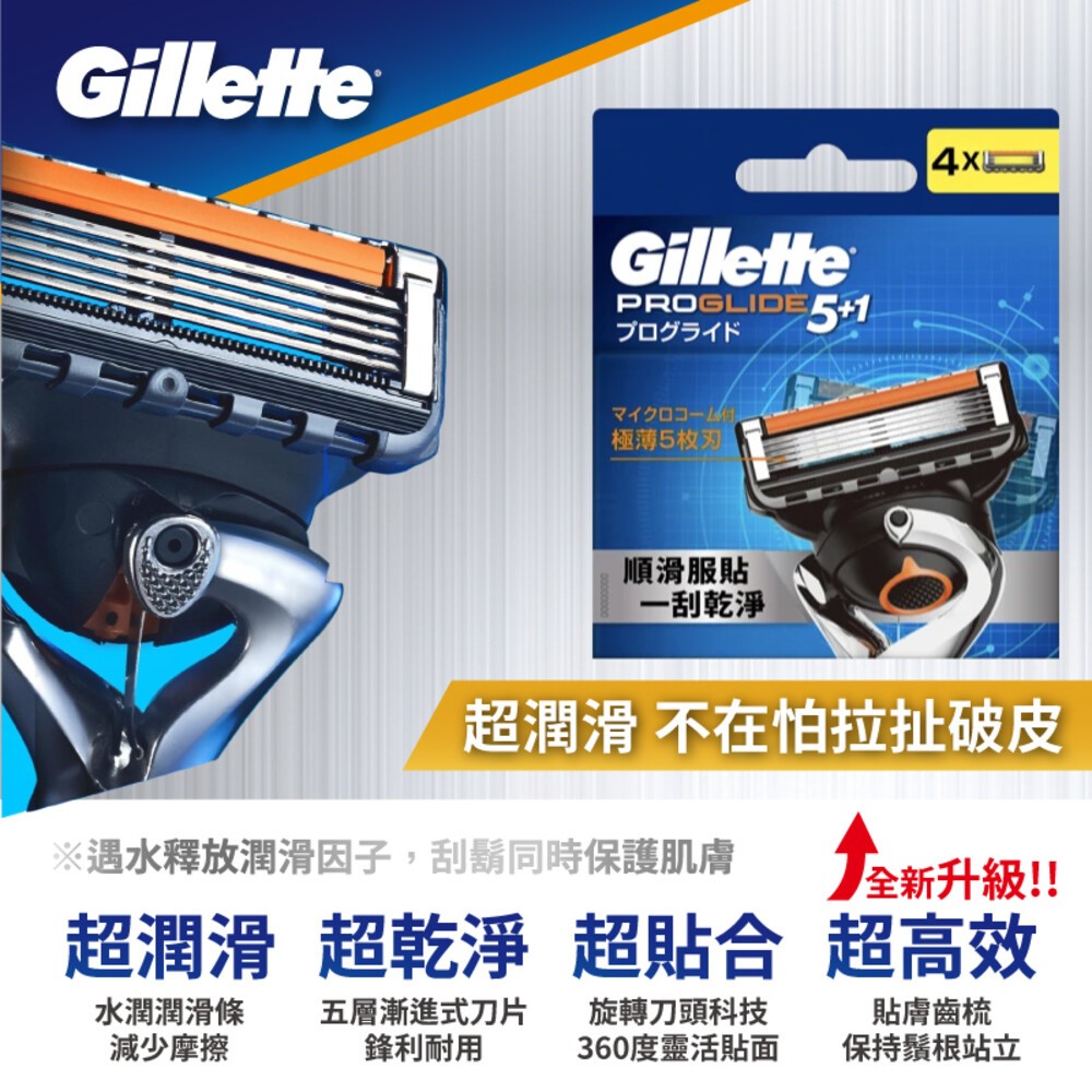 【Gillette吉列】無感Proglide剃鬍/刮鬍刀(1刀架1刀頭)【內有另賣補充】-細節圖3