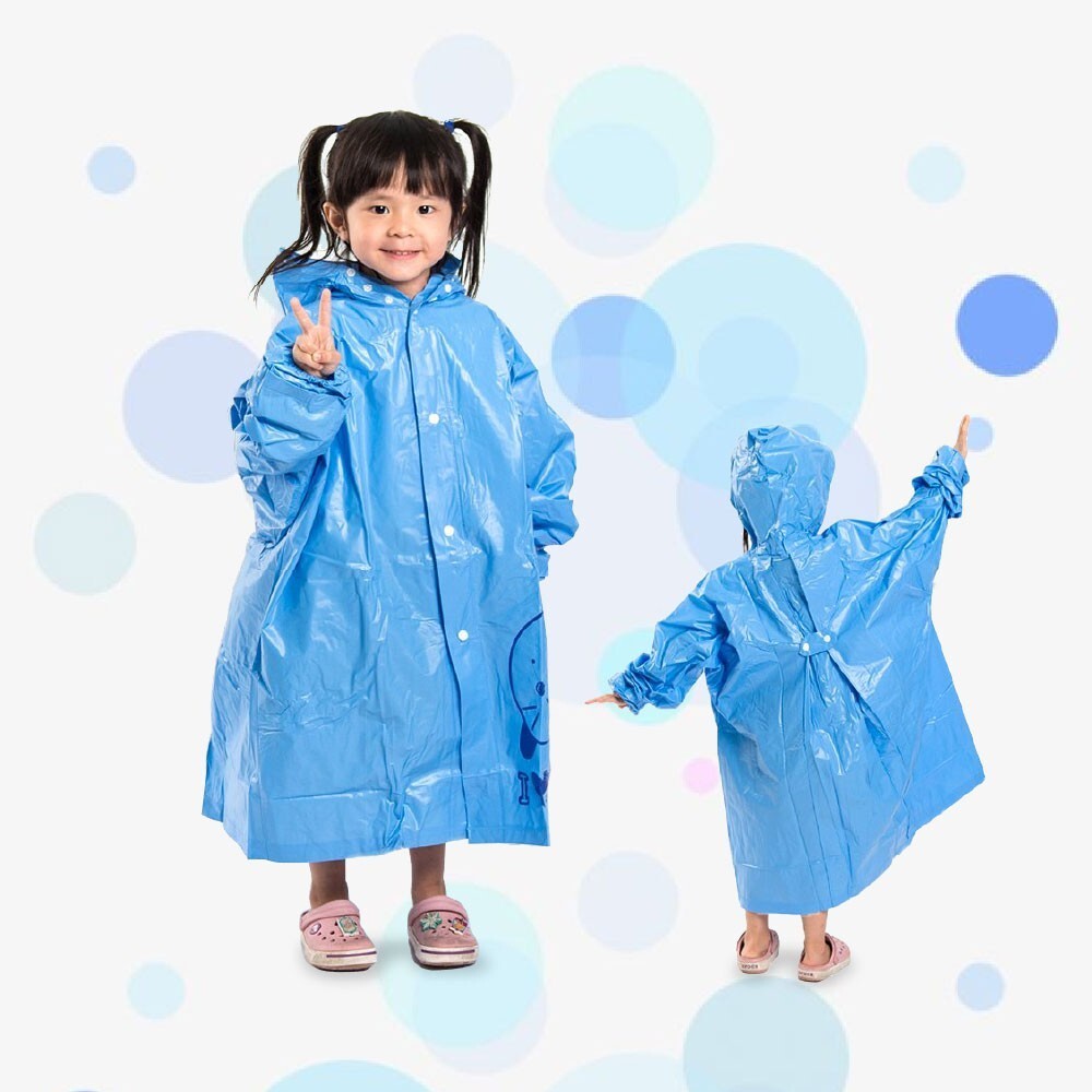 【雙龍牌】日式兒童前開式雨衣-(XS/S/M/L)  兒童雨衣-細節圖7