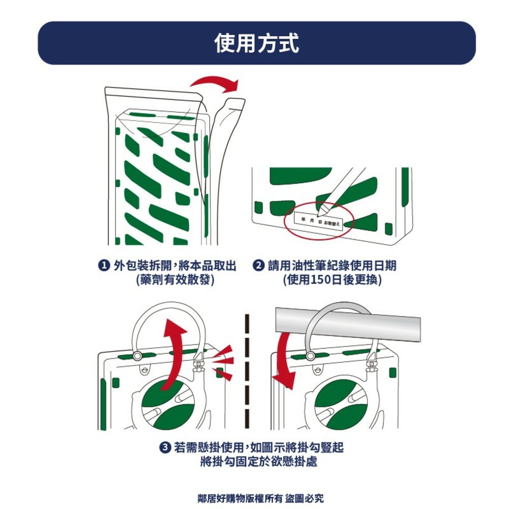 【KINCHO金鳥】防蚊掛片150日(無臭)+噴一下室內防蚊噴霧（130日無香料）-細節圖6