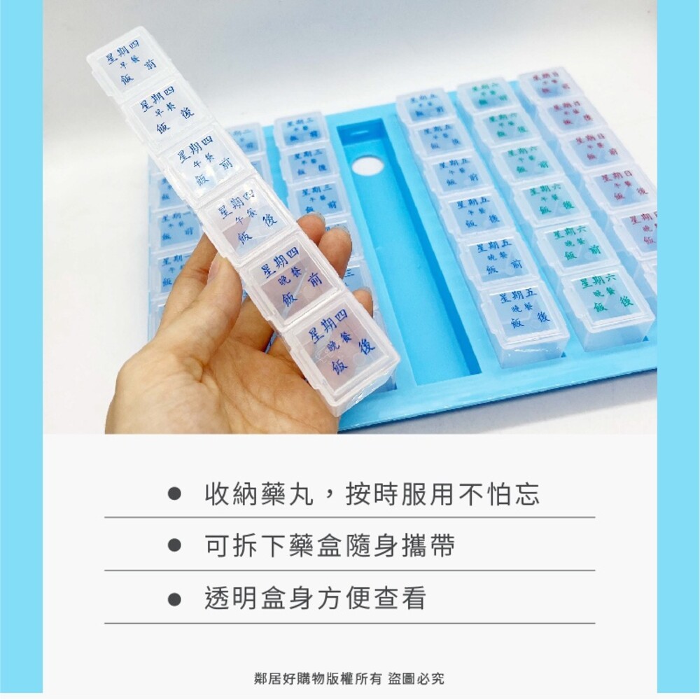 【樂麥】一周藥盒-(7天4格 / 7天6格) 一星期 藥丸收納-細節圖2