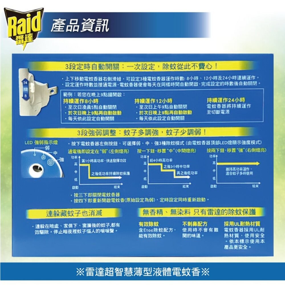 【Raid雷達】超智慧液電蚊香2器2液(超值組) 防蚊 驅蚊-細節圖2