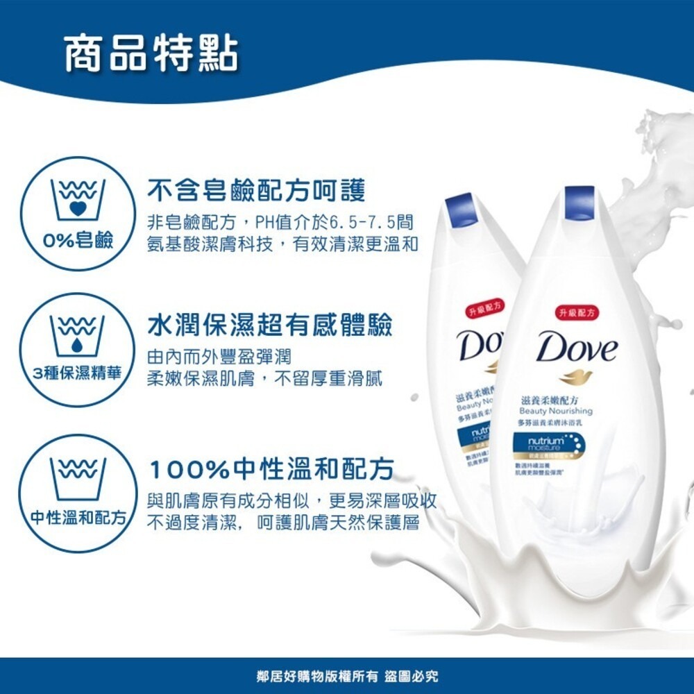 【Dove多芬】沐浴乳200ml-滋養柔嫩/桃悅水透-批發 大宗採購-細節圖3