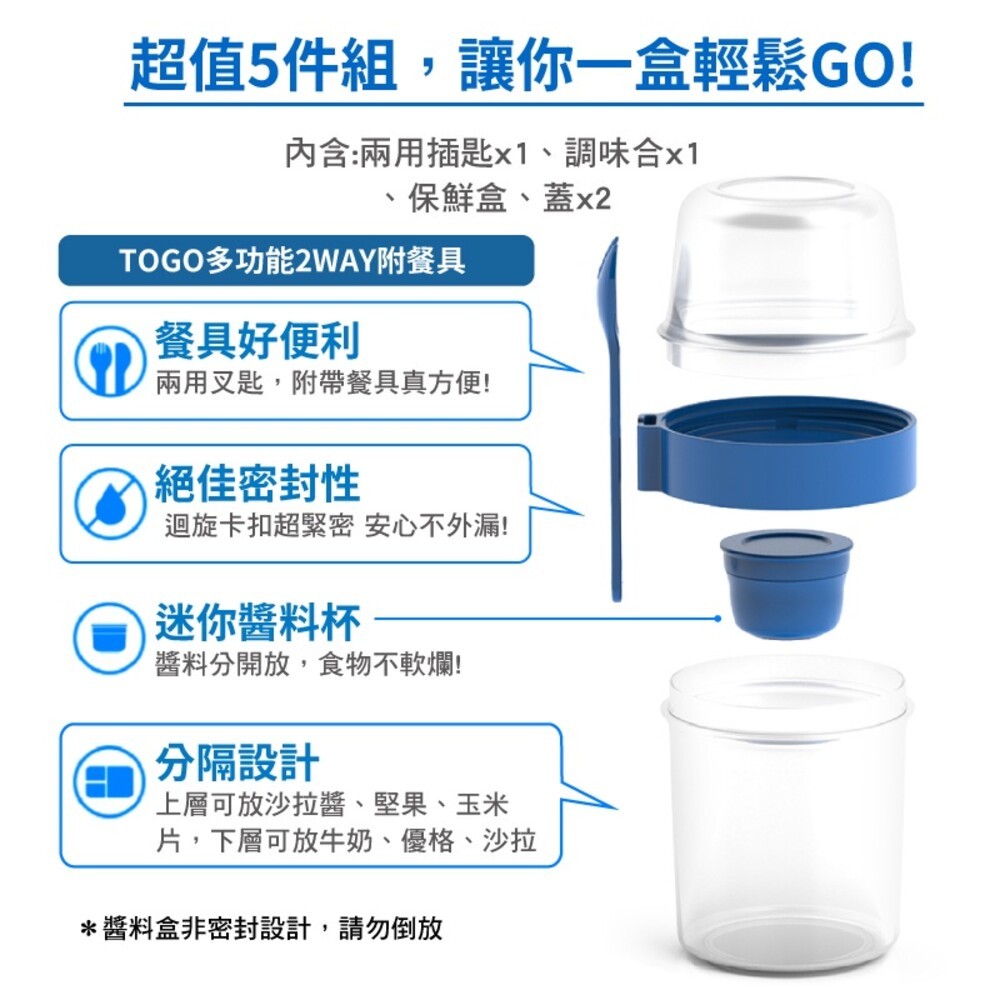 LOCKLOCK樂扣樂扣 TOGO多功能 2WAY附餐具/沙拉餐盒-細節圖7