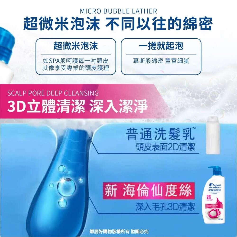 【海倫仙度絲】去屑洗髮乳750/1000ML-(薄荷舒爽/檸檬清爽/絲滑柔順/深層潔淨/海洋活力/止癢呵護)-大宗採購-細節圖5
