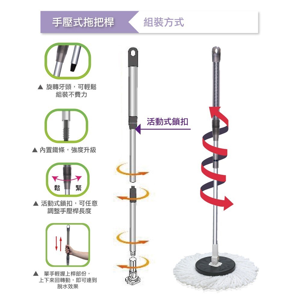 【舞水痕】手壓式拖把桿/替換布-細節圖4