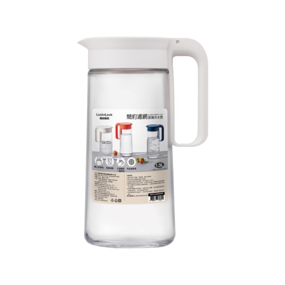 【LOCKLOCK樂扣樂扣】簡約濾網玻璃冷水壺1.3L (可放冰箱側門)-規格圖7