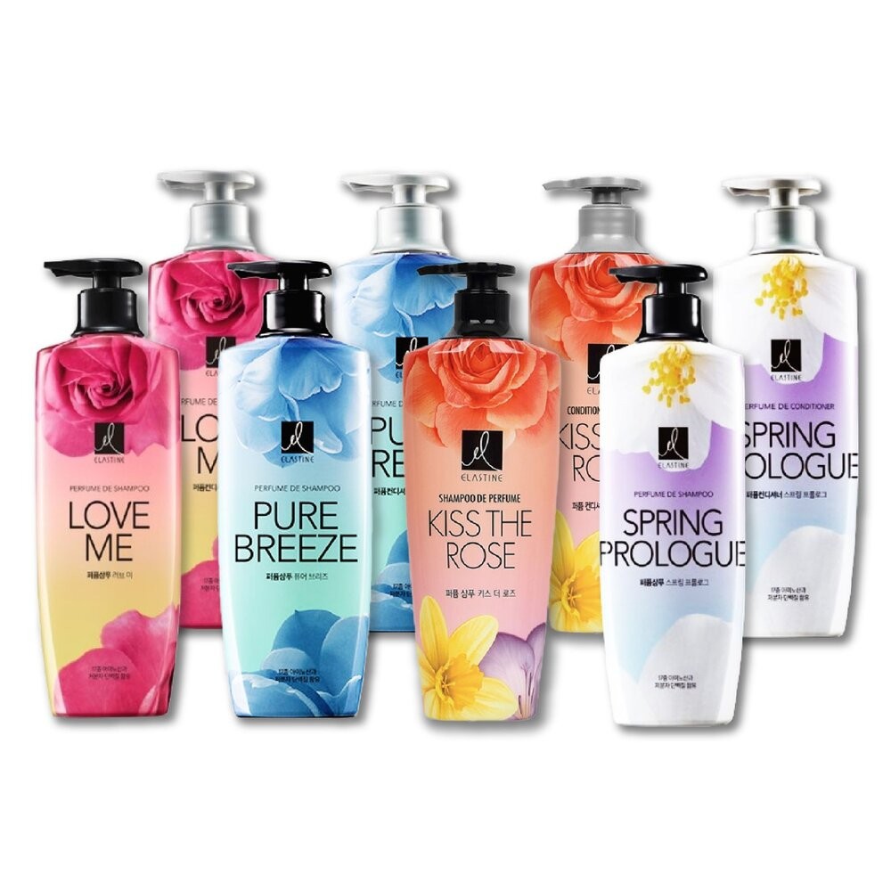 【Elastine伊絲婷】奢華香水洗髮精/潤髮乳600ml-(甜蜜愛戀/永恆珍愛/大馬士革玫瑰/春日戀曲) ES-細節圖2