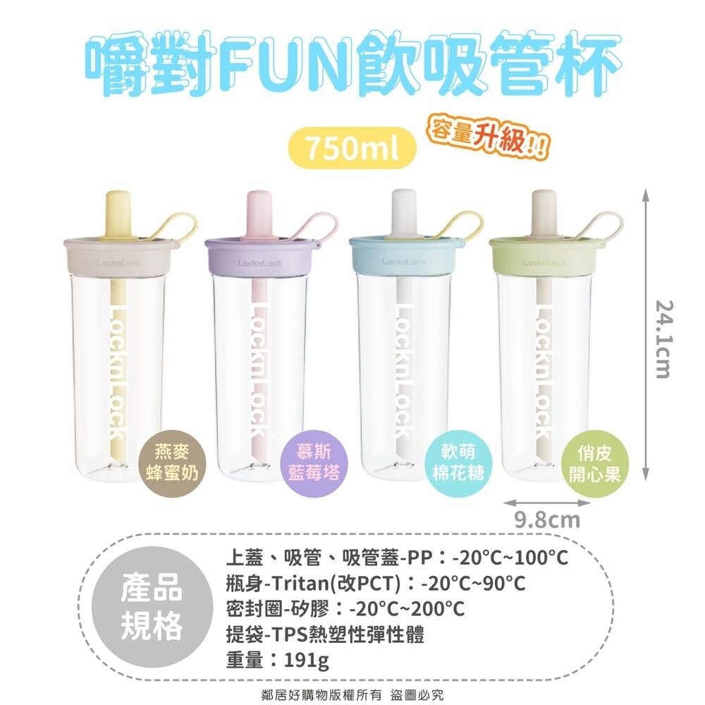 【樂扣樂扣】嚼對FUN飲吸管杯750ml-細節圖4