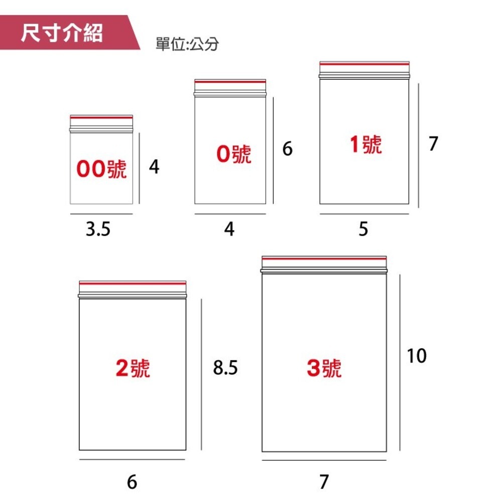 PE透明夾鏈袋 00~6號 各種尺寸-細節圖2