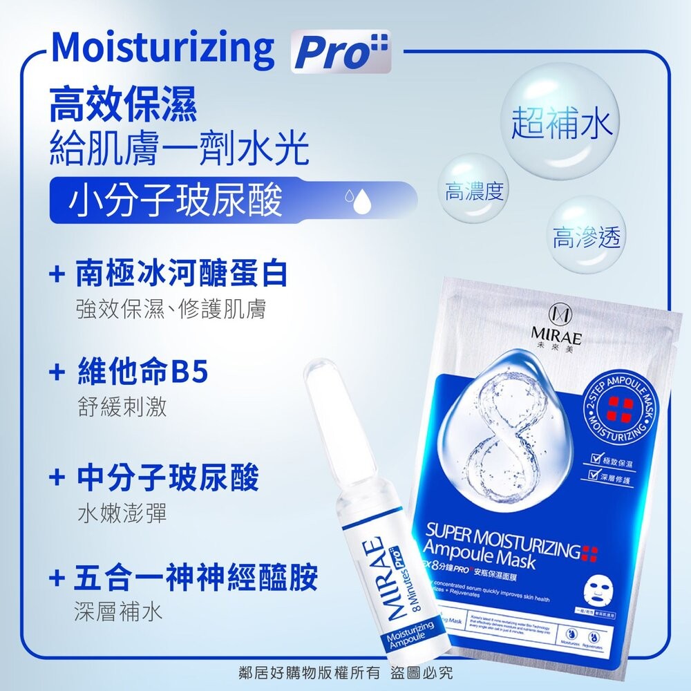 【MIRAE未來美】8分鐘PRO+安瓶保濕面膜-細節圖5