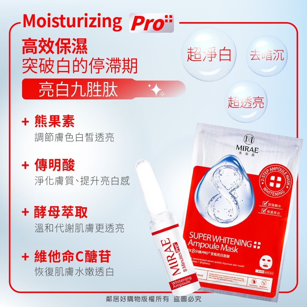 【MIRAE未來美】8分鐘PRO+安瓶保濕面膜-細節圖6