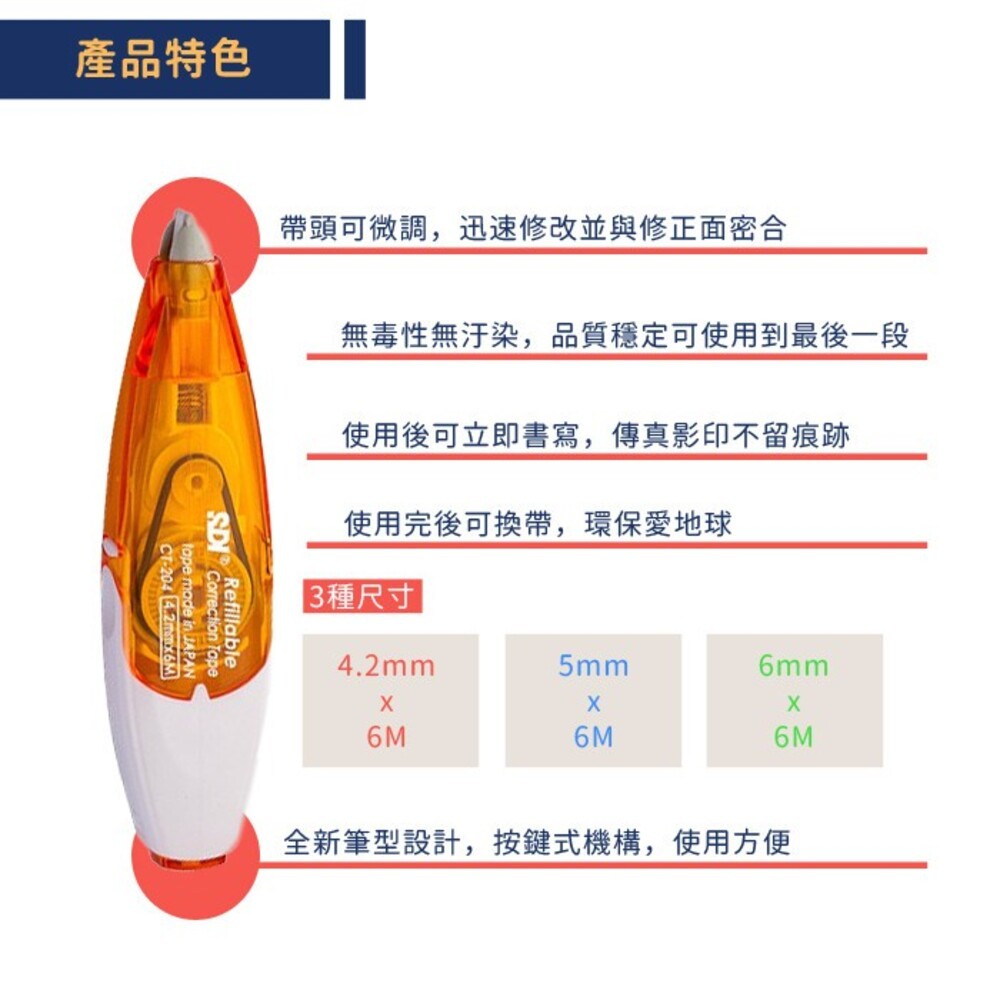 【SDI手牌】 i-PUSH輕鬆按修正帶(內售替換帶)-細節圖6