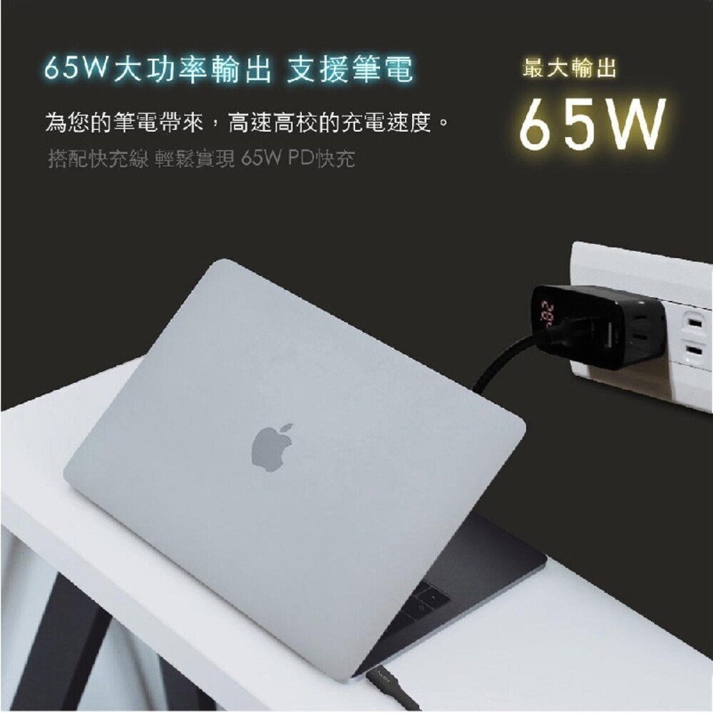 【MYCELL】 65W氮化鎵智慧型數顯電源供應器(附收納盒)-細節圖8