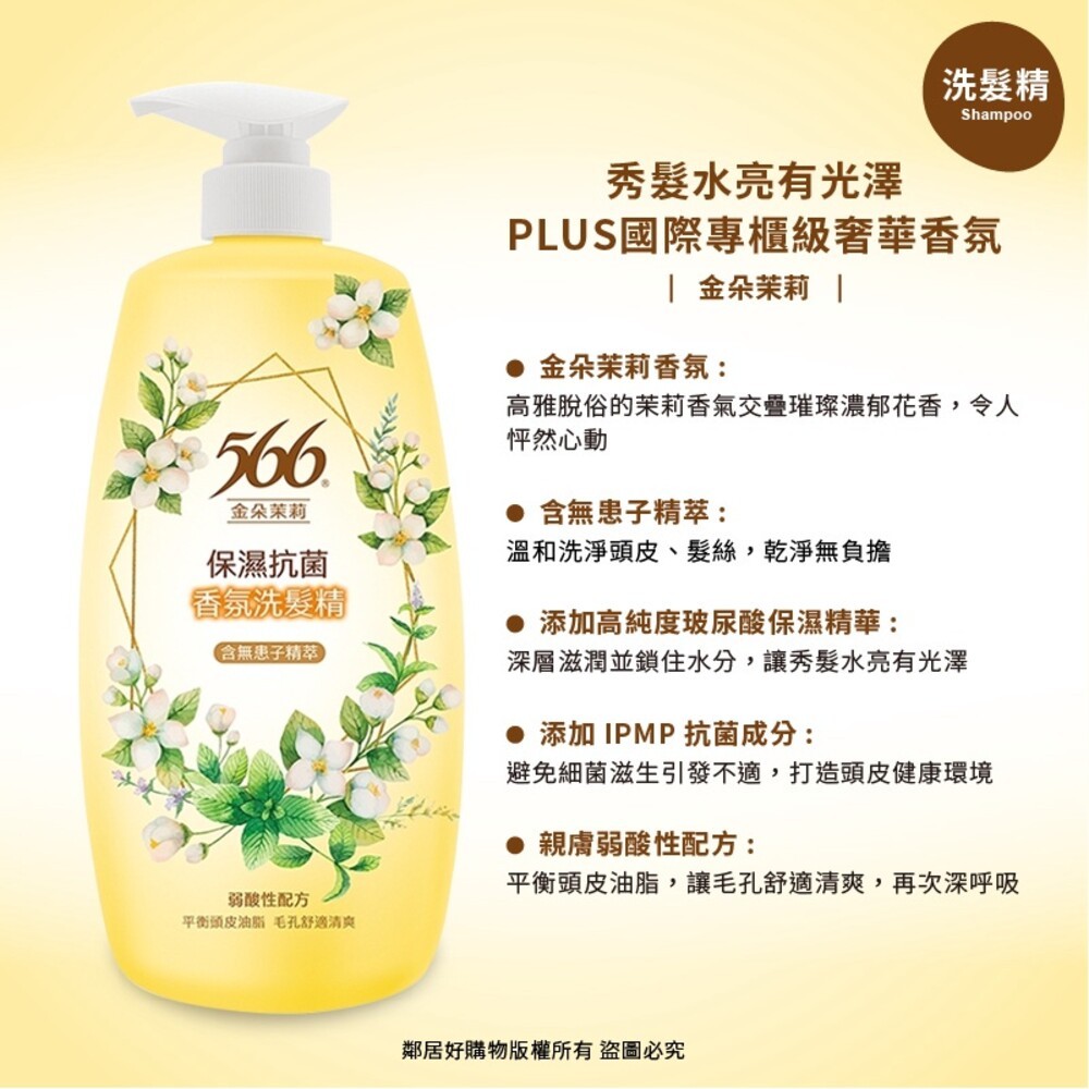 【566】抗菌香氛洗髮精/潤髮乳/補充包-(玫瑰/小蒼蘭/白麝香/金朵茉莉/琥珀麝香)-細節圖6