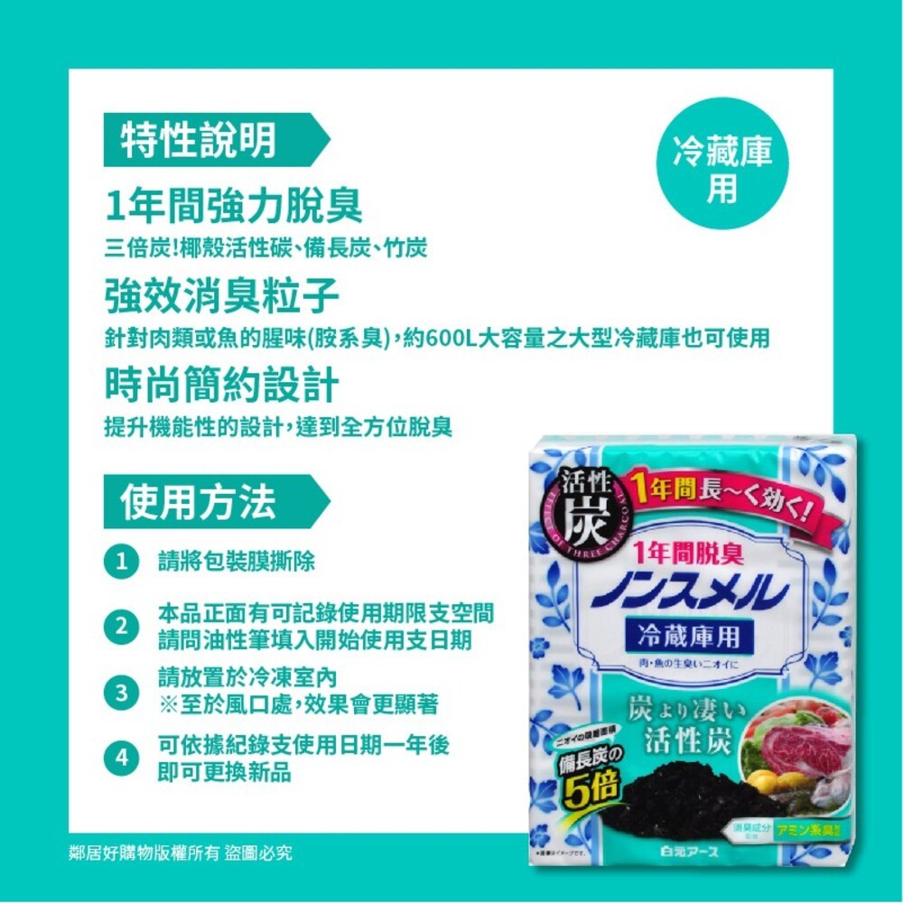 【興家安速】Nonsmel冰箱脫臭劑20g 除臭 消臭-細節圖2
