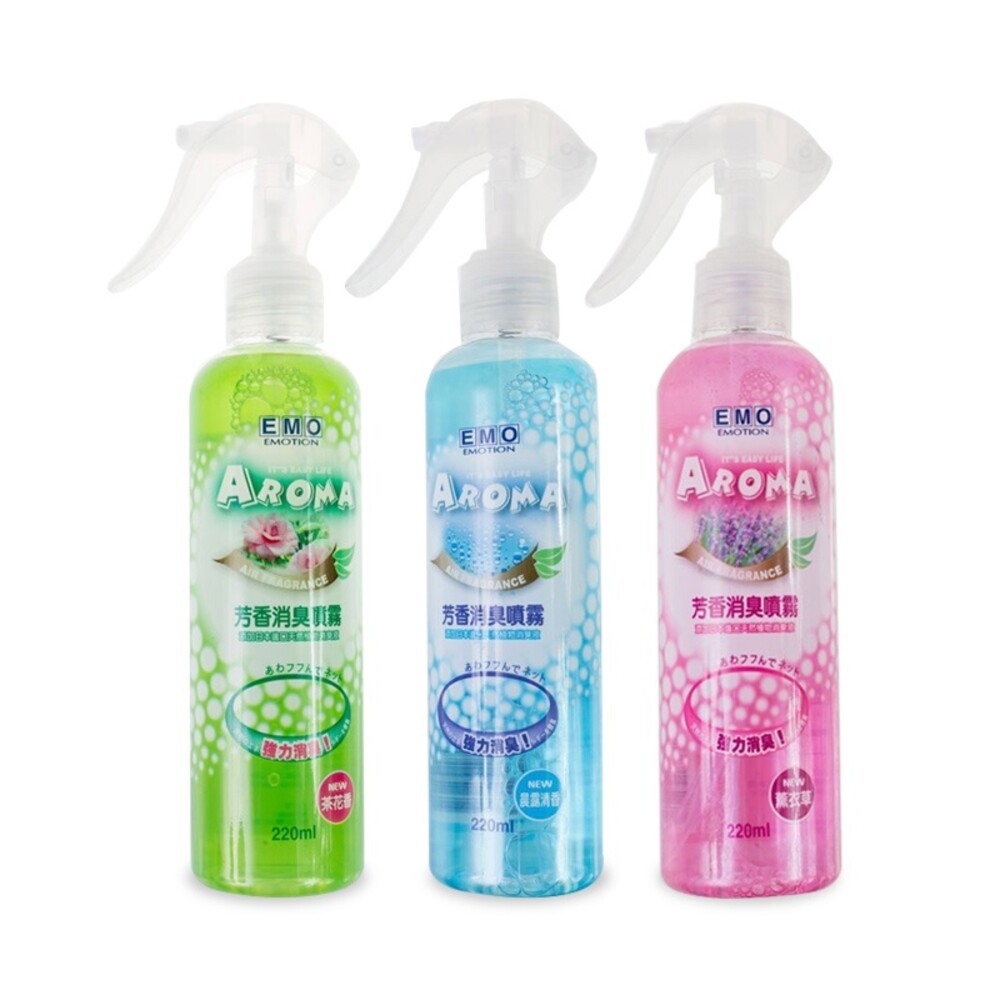 【EMO】芬香消臭噴霧罐220mL-(薰衣草/晨露清香/茶花香) 空間香氛 香氛噴霧-細節圖2