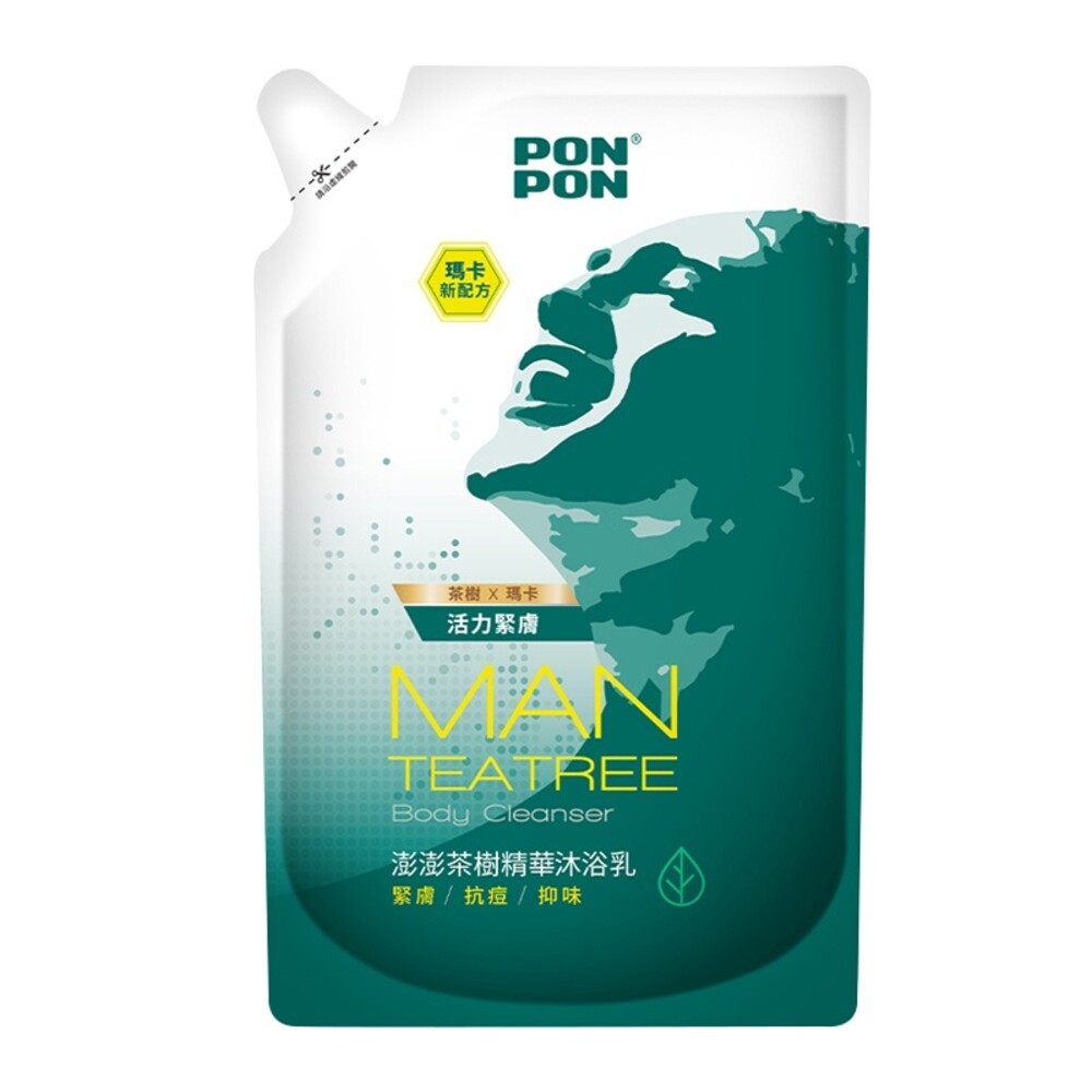 【PONPON澎澎】MEN茶樹精油沐浴乳-(罐裝850g/補充包700g)-細節圖3