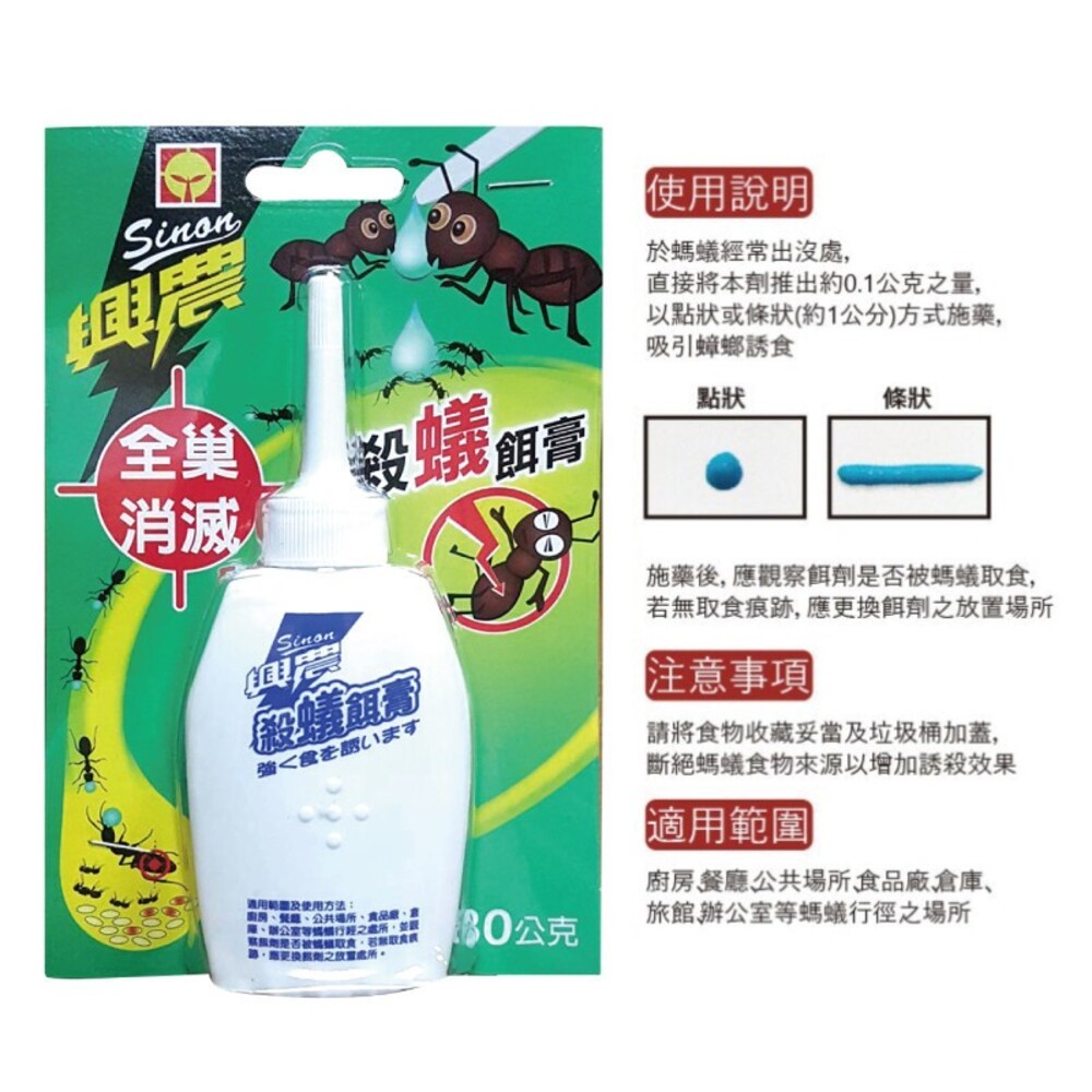 【興農】螞蟻凝膠餌劑/殺蟻餌膏80g-細節圖2