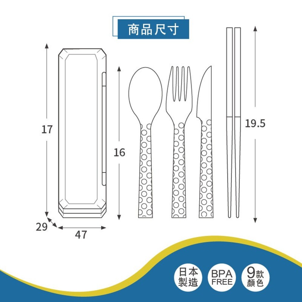 KOKUBO小久保工業社 GO OUT! 繽紛便攜環保餐具組-細節圖9