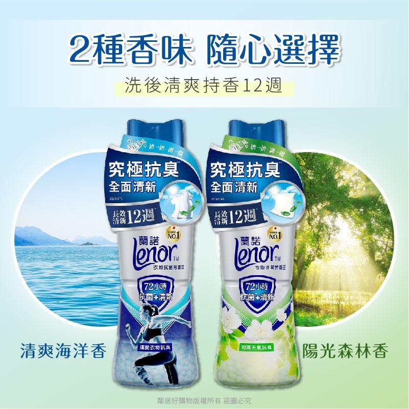 【Lenor蘭諾】衣物抗菌芳香豆(罐裝490ml/補充430ml)-(清爽海洋香/陽光森林香) 香香豆-細節圖5
