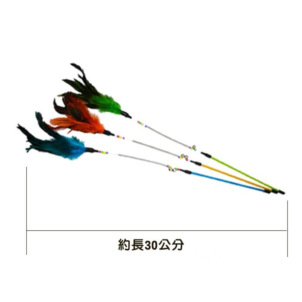 貓玩具-鐵桿逗貓棒(羽毛)-細節圖2