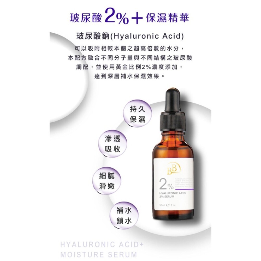我的心機【BB Amino 科研】2%玻尿酸超導保濕精華30ml(添加維他命B5)-細節圖3