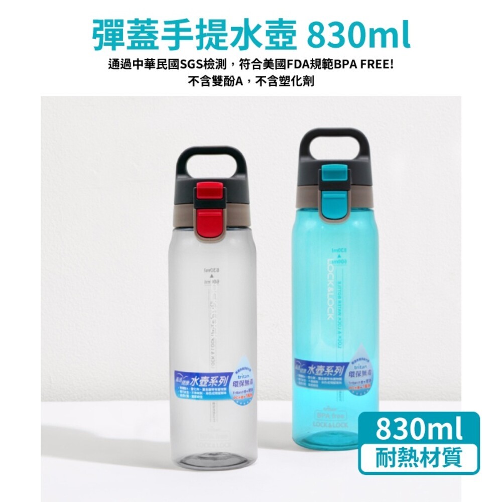 樂扣樂扣 彈蓋手提水壺830ml-細節圖3