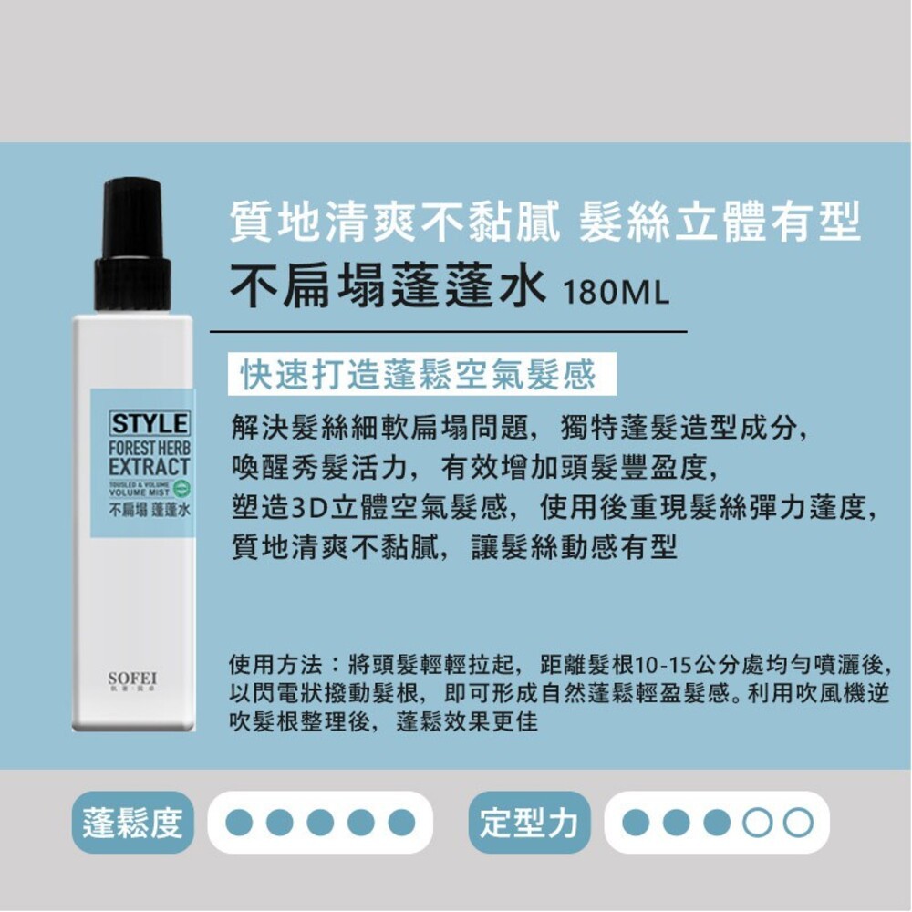 舒妃 型色家造型用品180ml-髮妝水/髮雕露/定型液/捲捲乳/蓬蓬水-細節圖4